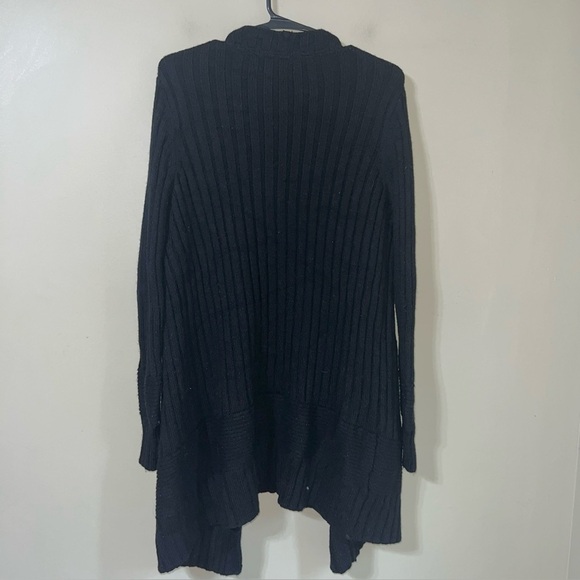 Athleta Wildwood Wool Ribbed Open Cardigan Black Medium - Picture 6 of 6